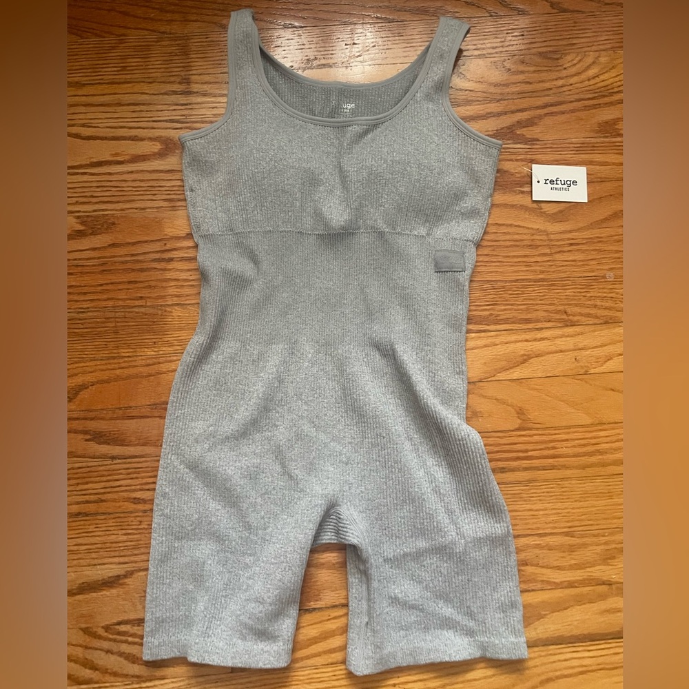 Refuge Gray Knit Sleeveless Romper